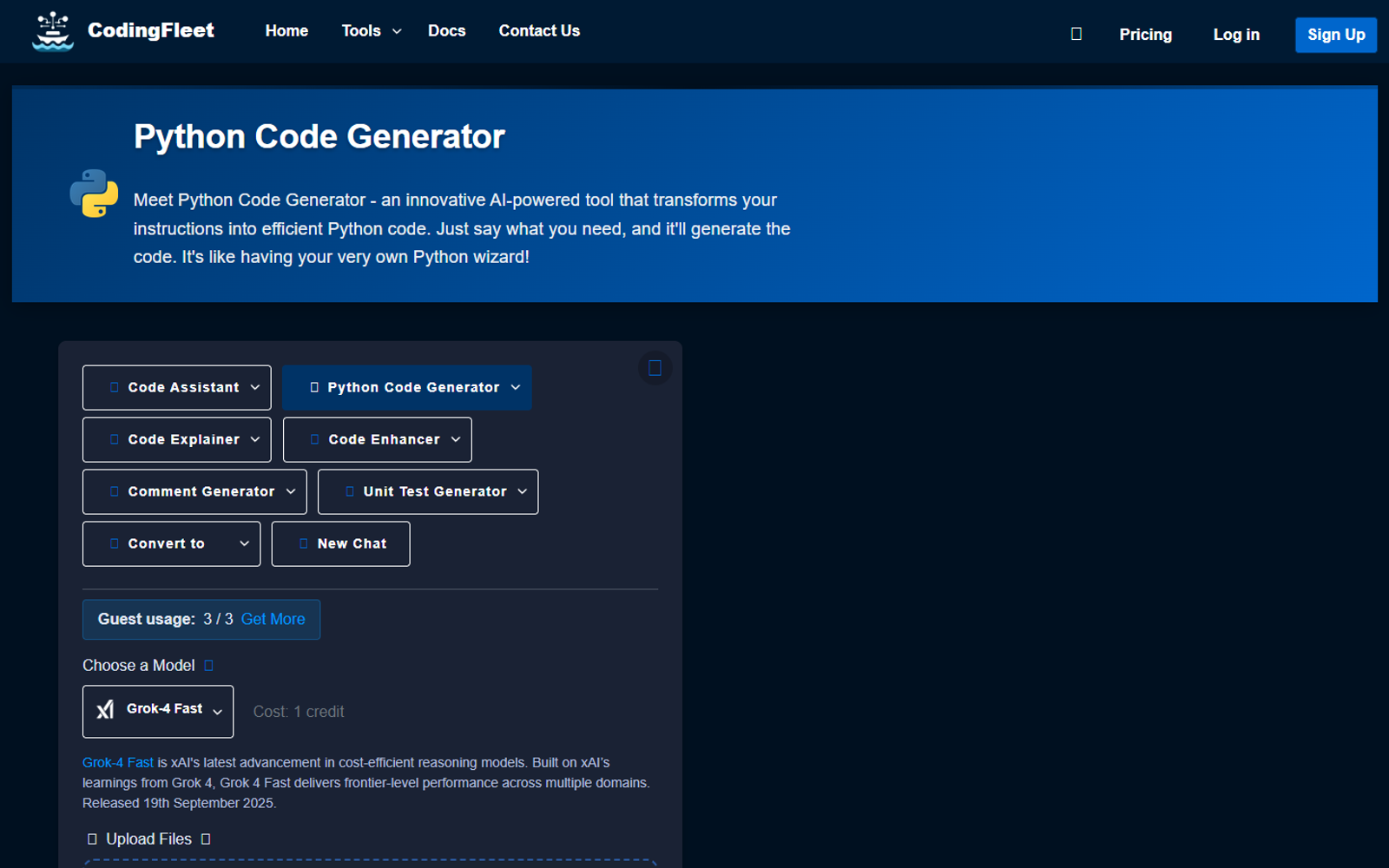 Python Code Generator — интерфейс нейросети Python Code Generator — интерфейс нейросети