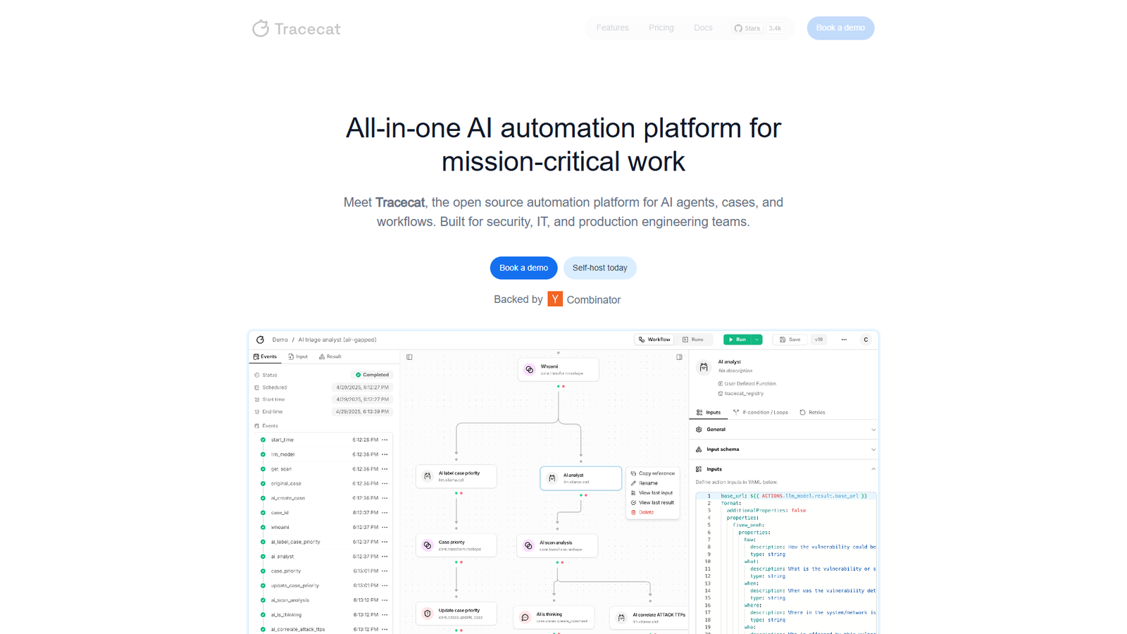 Tracecat — интерфейс нейросети Tracecat — интерфейс нейросети