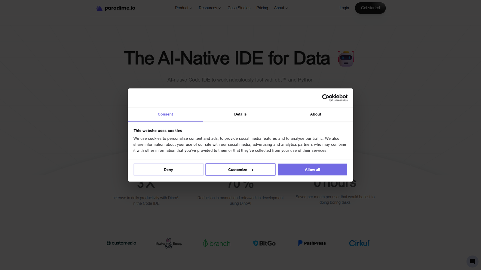 Paradime Code IDE — интерфейс нейросети Paradime Code IDE — интерфейс нейросети