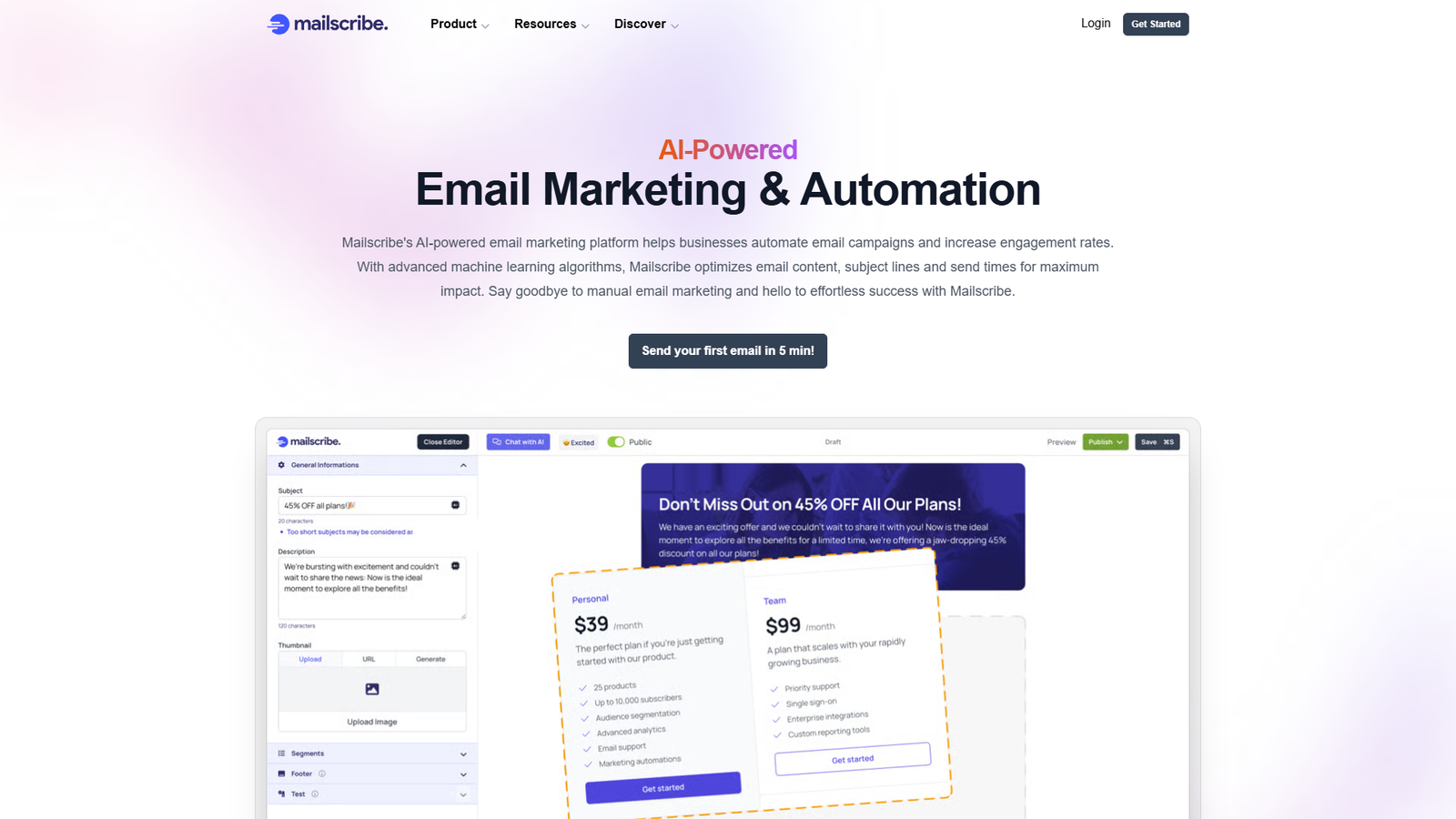 Mailscribe — интерфейс нейросети Mailscribe — интерфейс нейросети