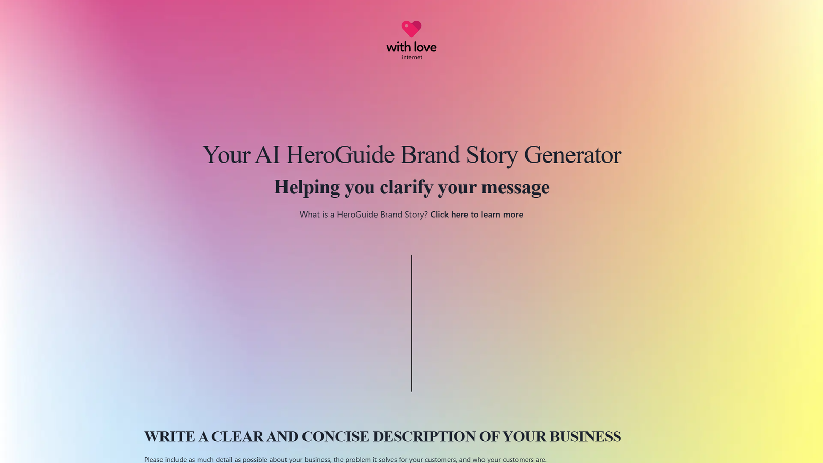 HeroGuide Brand Story Generator — интерфейс нейросети HeroGuide Brand Story Generator — интерфейс нейросети