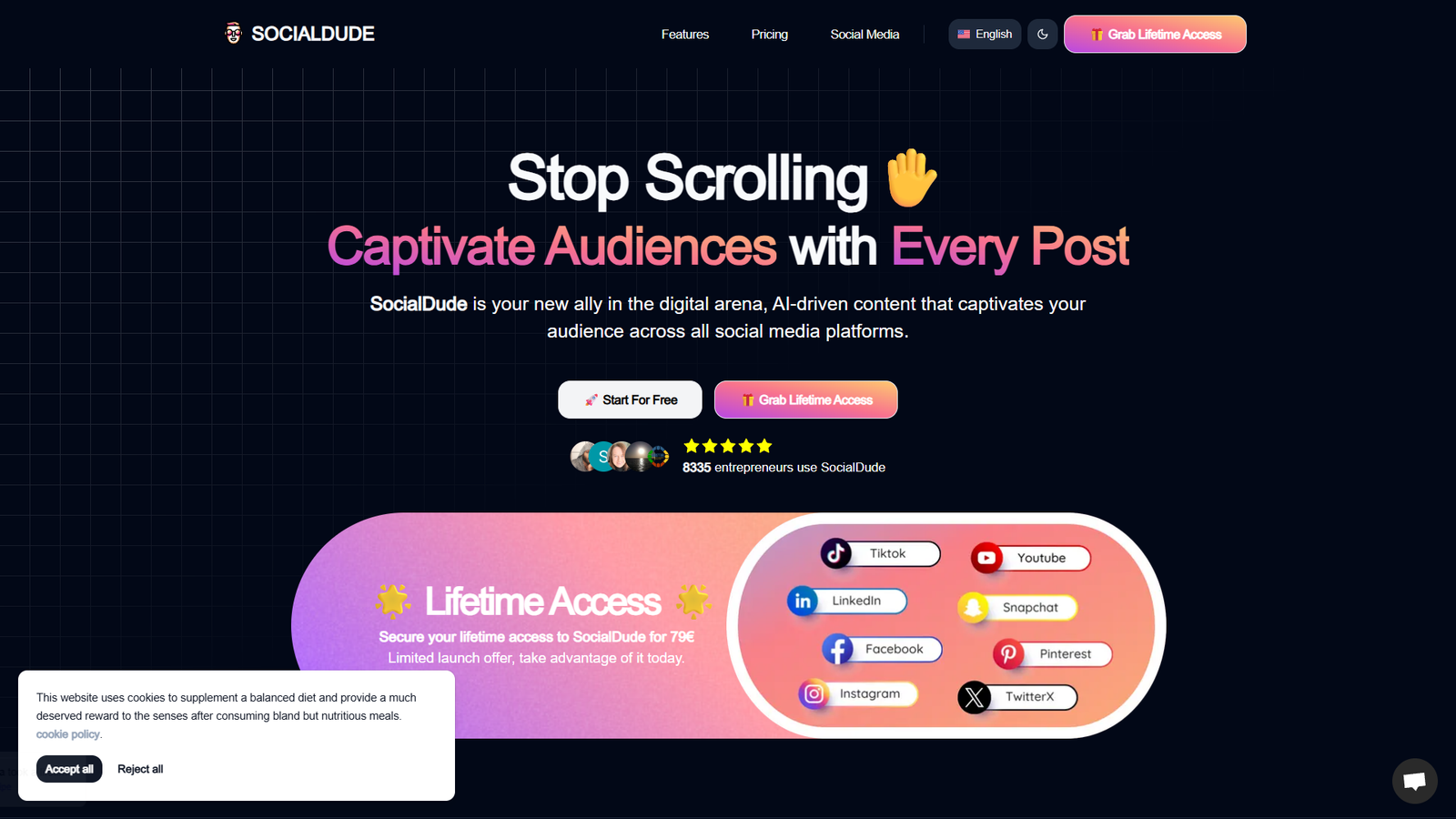 SocialDude.ai — интерфейс нейросети SocialDude.ai — интерфейс нейросети