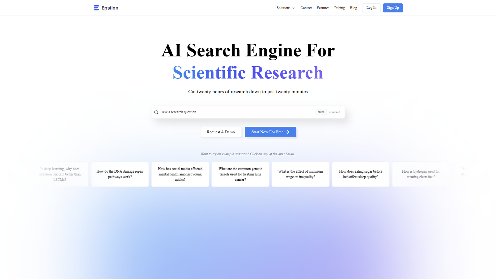 Epsilon – AI Search Engine for Scientific Research — интерфейс нейросети Epsilon – AI Search Engine for Scientific Research — интерфейс нейросети