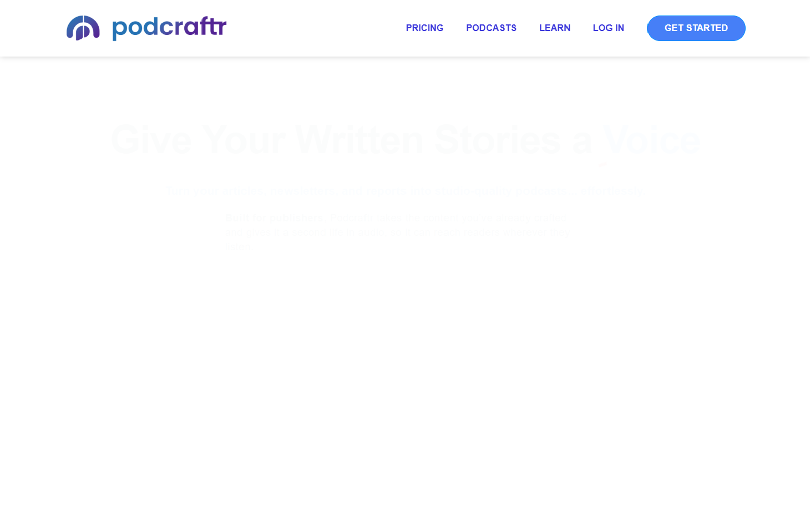 Podcraftr — интерфейс нейросети Podcraftr — интерфейс нейросети