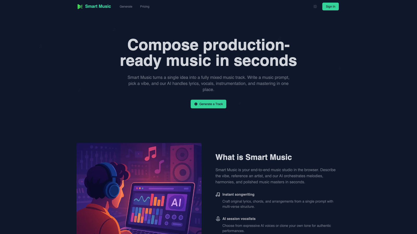 Smart Music — интерфейс нейросети Smart Music — интерфейс нейросети
