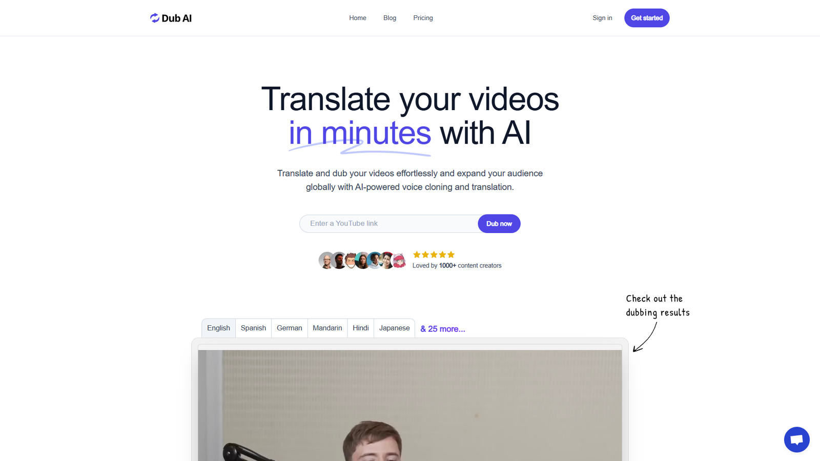 Dub AI — интерфейс нейросети Dub AI — интерфейс нейросети