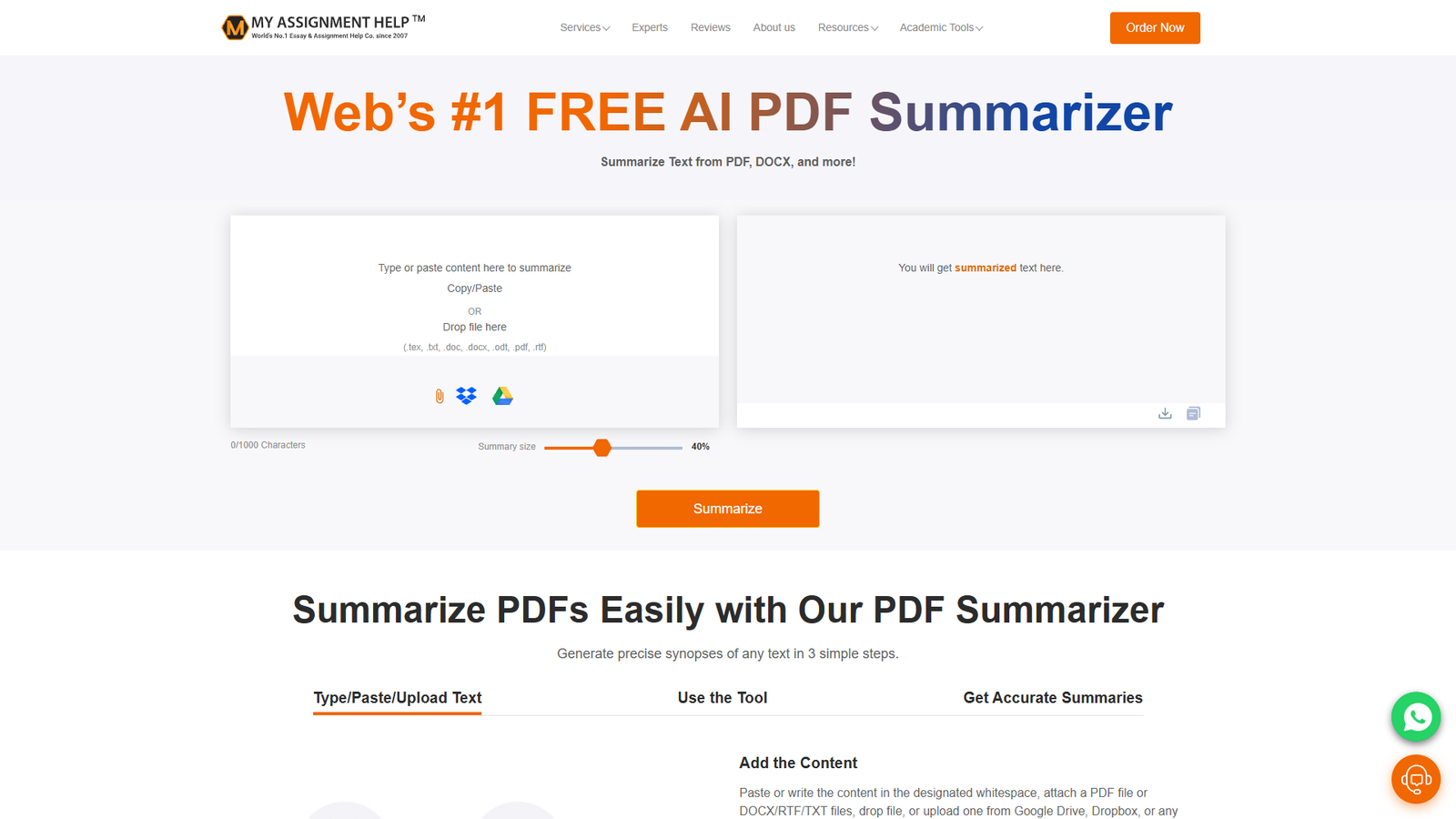 AI PDF Summarizer — интерфейс нейросети AI PDF Summarizer — интерфейс нейросети
