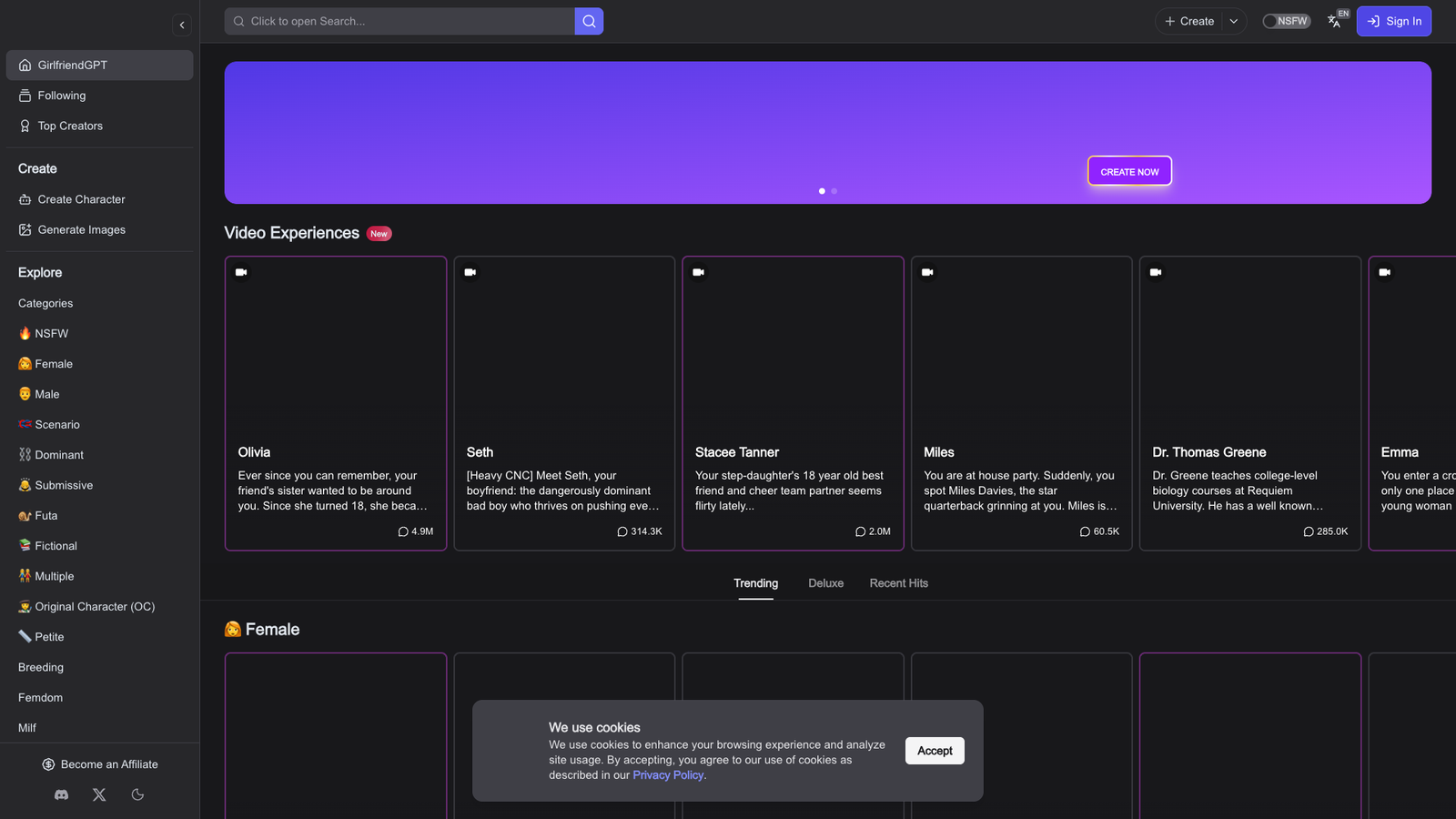 GirlfriendGPT — интерфейс нейросети