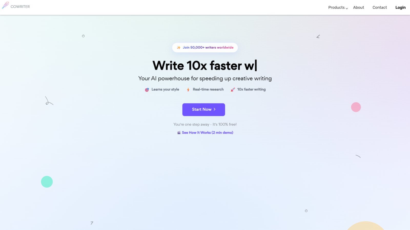 Cowriter нейросеть Главная страница