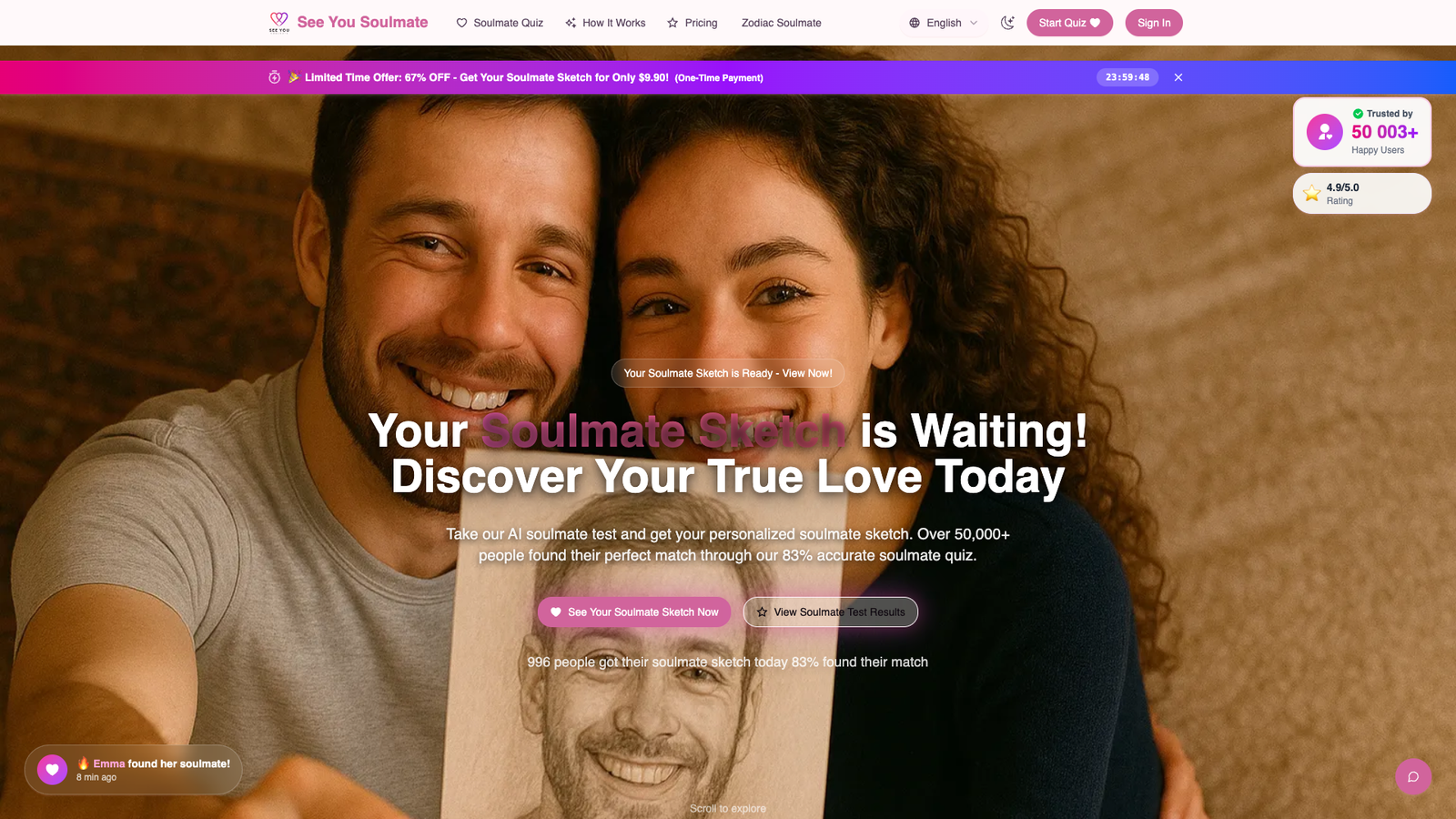 See Your Soulmate — интерфейс нейросети See Your Soulmate — интерфейс нейросети