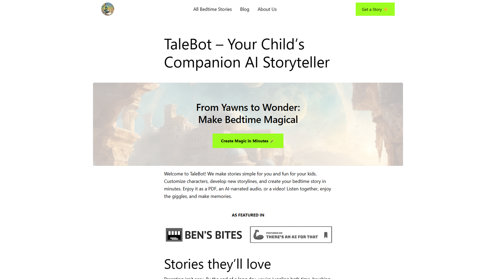 TaleBot — интерфейс нейросети TaleBot — интерфейс нейросети