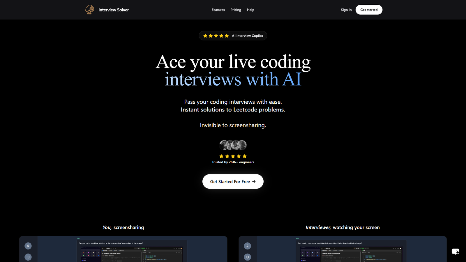 Interview Solver — интерфейс нейросети Interview Solver — интерфейс нейросети