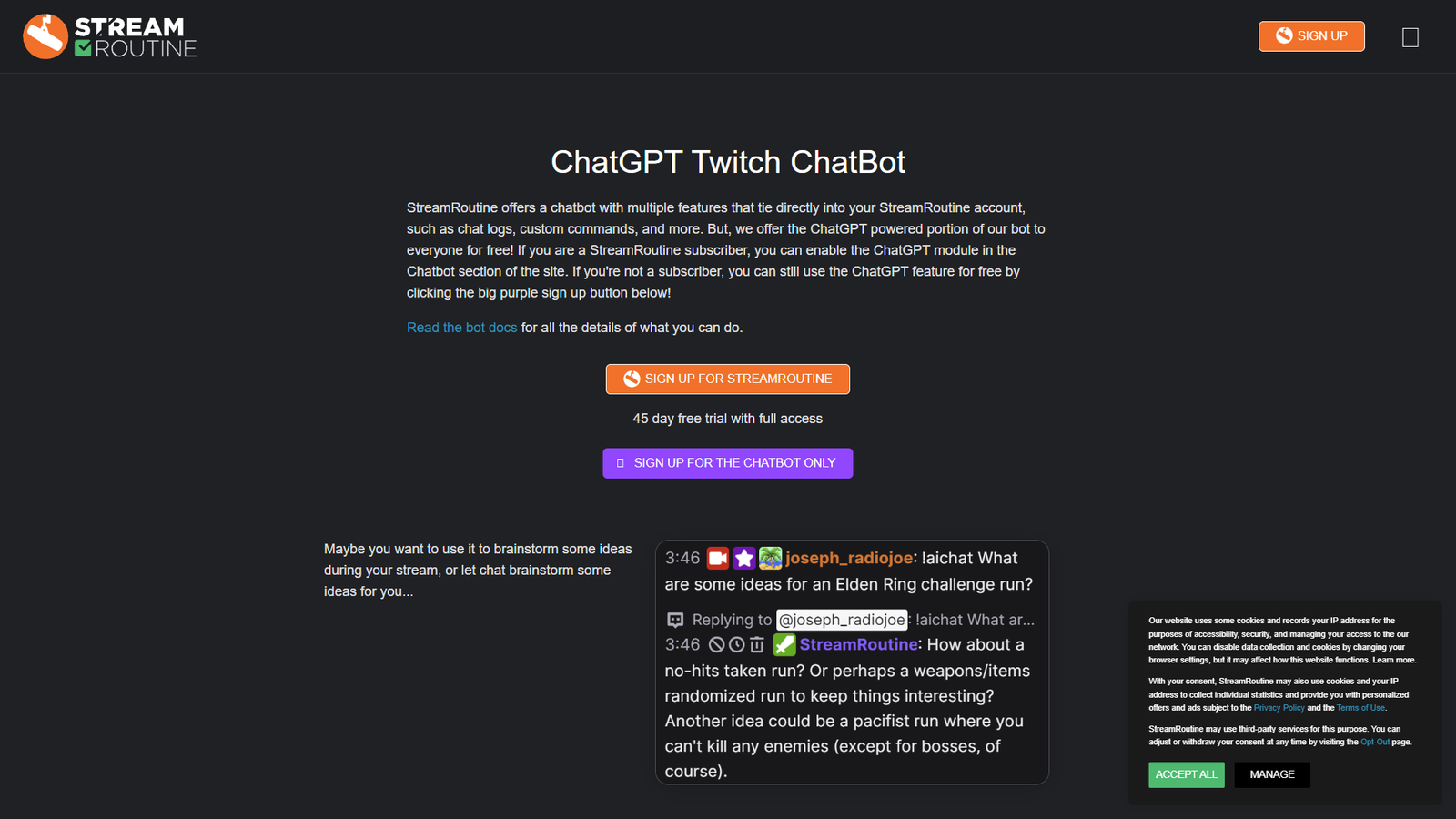 ChatGPT Twitch ChatBot от StreamRoutine — интерфейс нейросети ChatGPT Twitch ChatBot от StreamRoutine — интерфейс нейросети