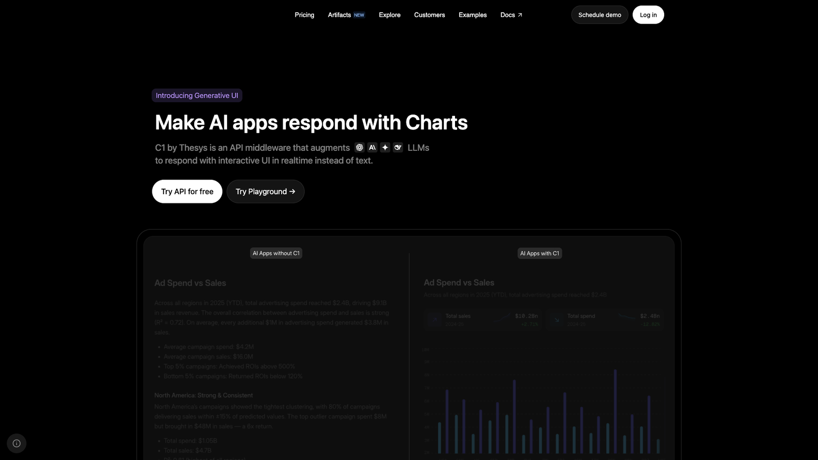 Thesys — интерфейс нейросети Thesys — интерфейс нейросети