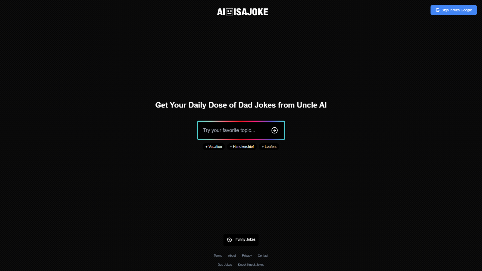 Uncle AI Dad Jokes — интерфейс нейросети Uncle AI Dad Jokes — интерфейс нейросети