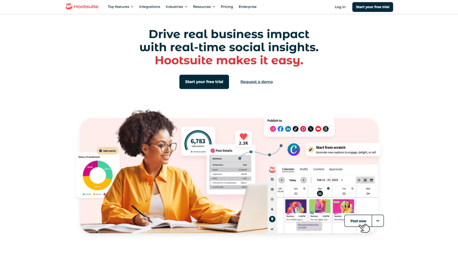 Hootsuite нейросеть Главная страница