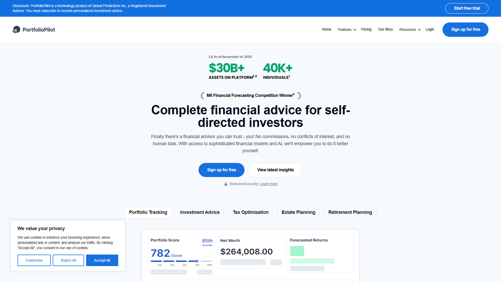 PortfolioPilot — AI-финансовый советник — интерфейс нейросети PortfolioPilot — AI-финансовый советник — интерфейс нейросети