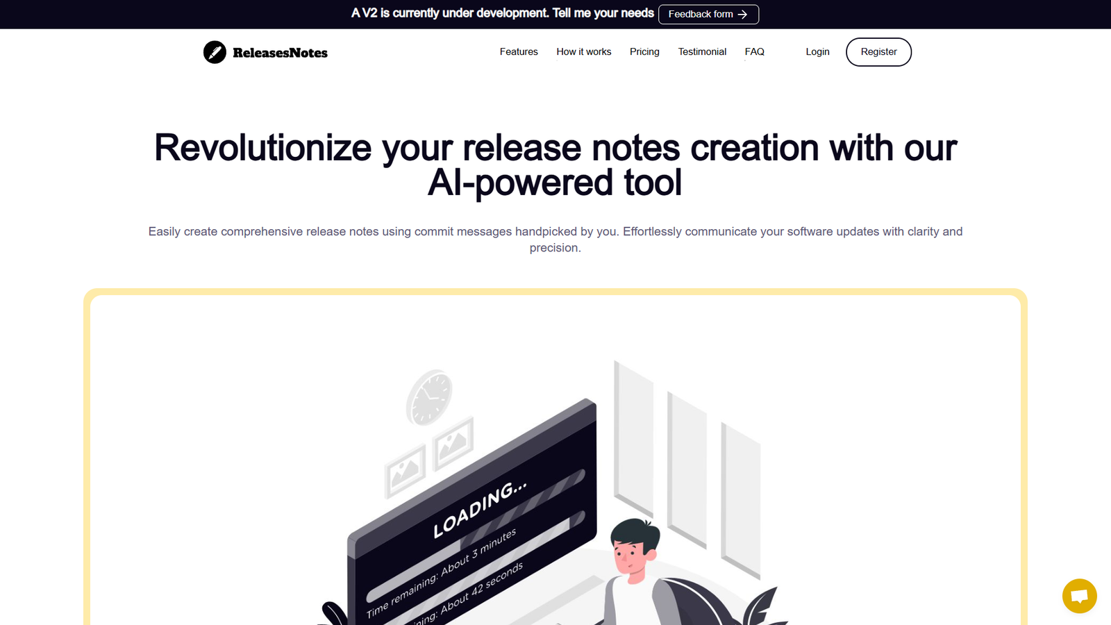 AI-powered Release Notes Generator — интерфейс нейросети AI-powered Release Notes Generator — интерфейс нейросети