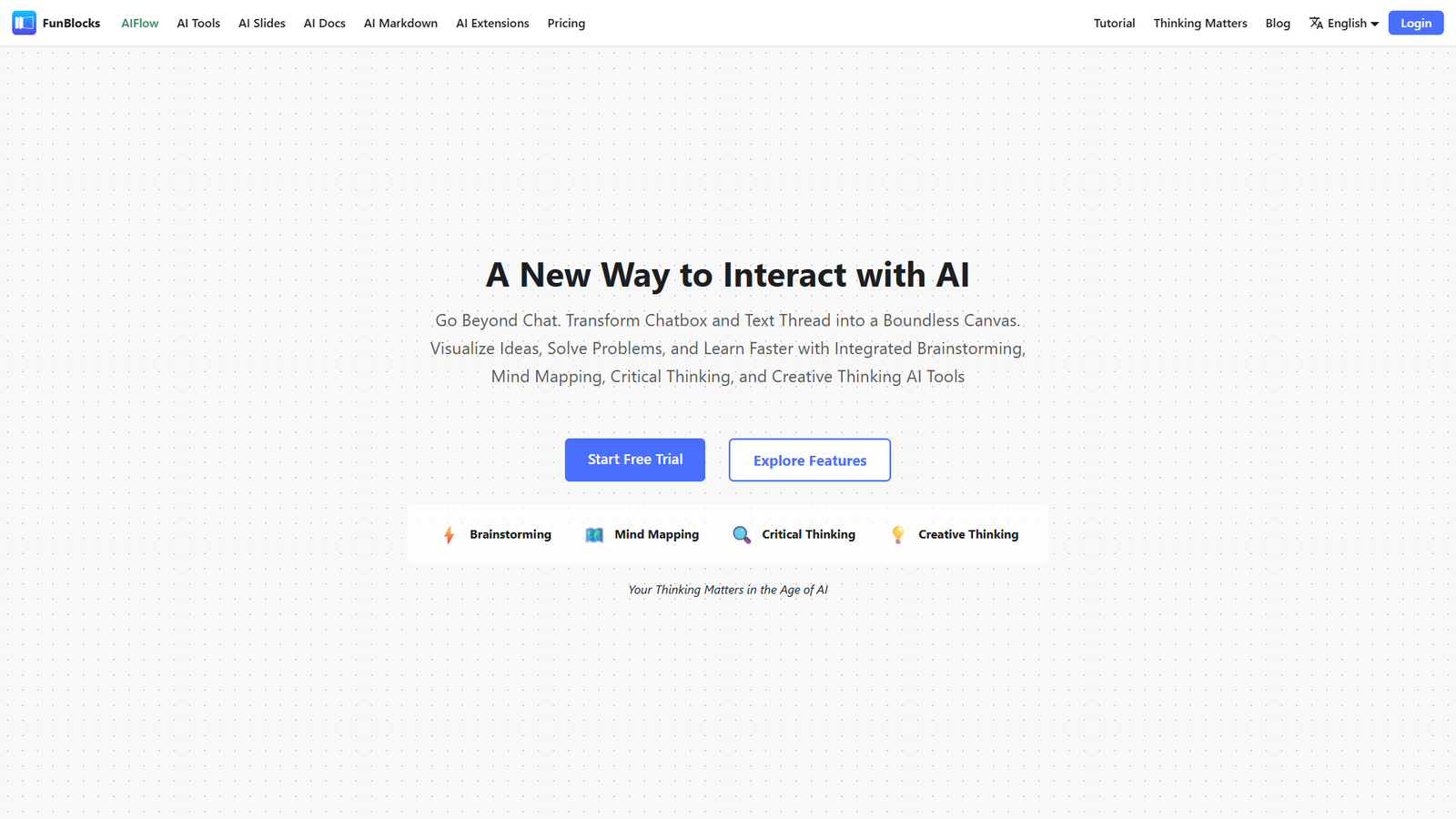 FunBlocks AIFlow — интерфейс нейросети FunBlocks AIFlow — интерфейс нейросети