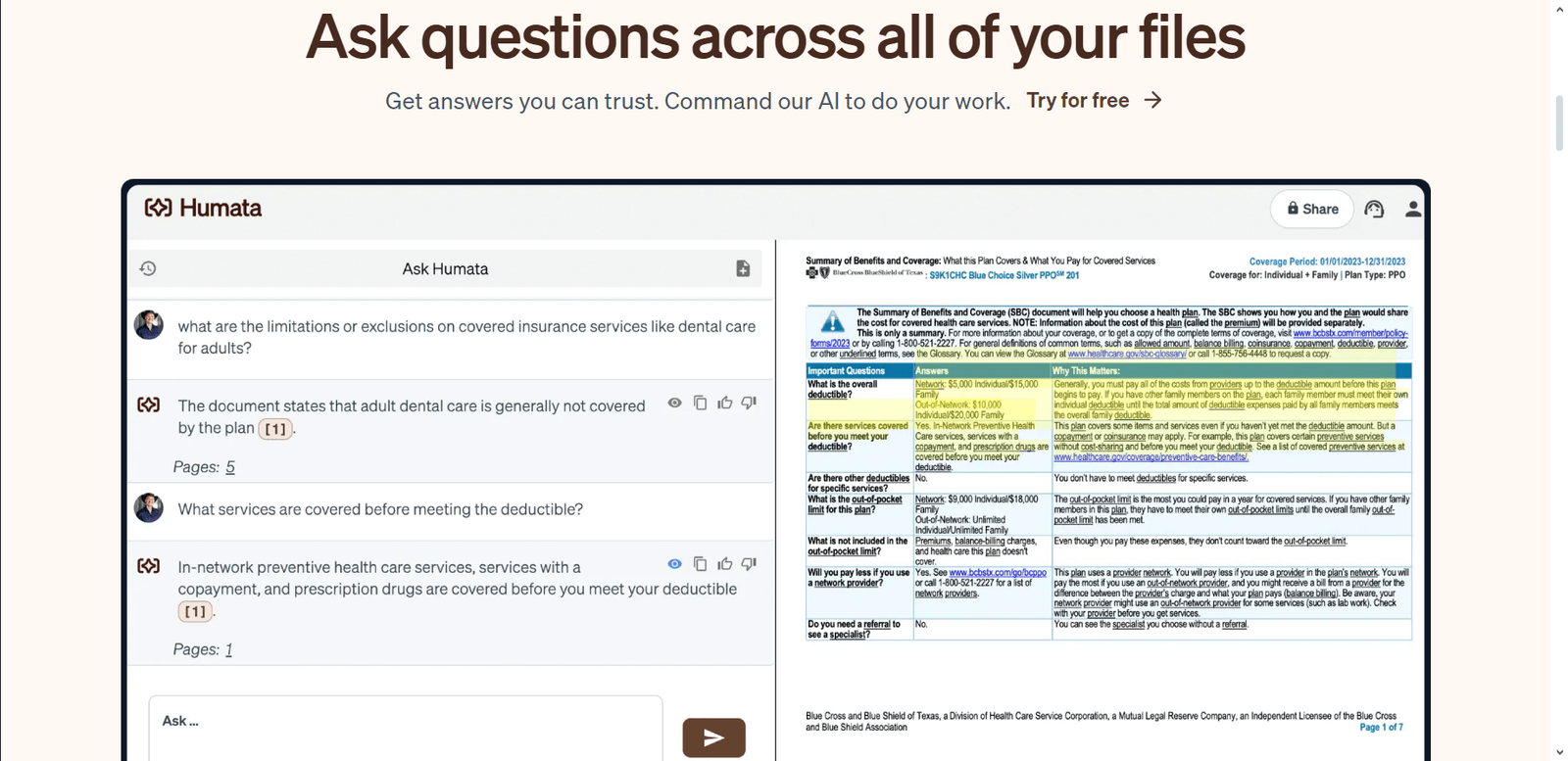 Humata Features Humata Features