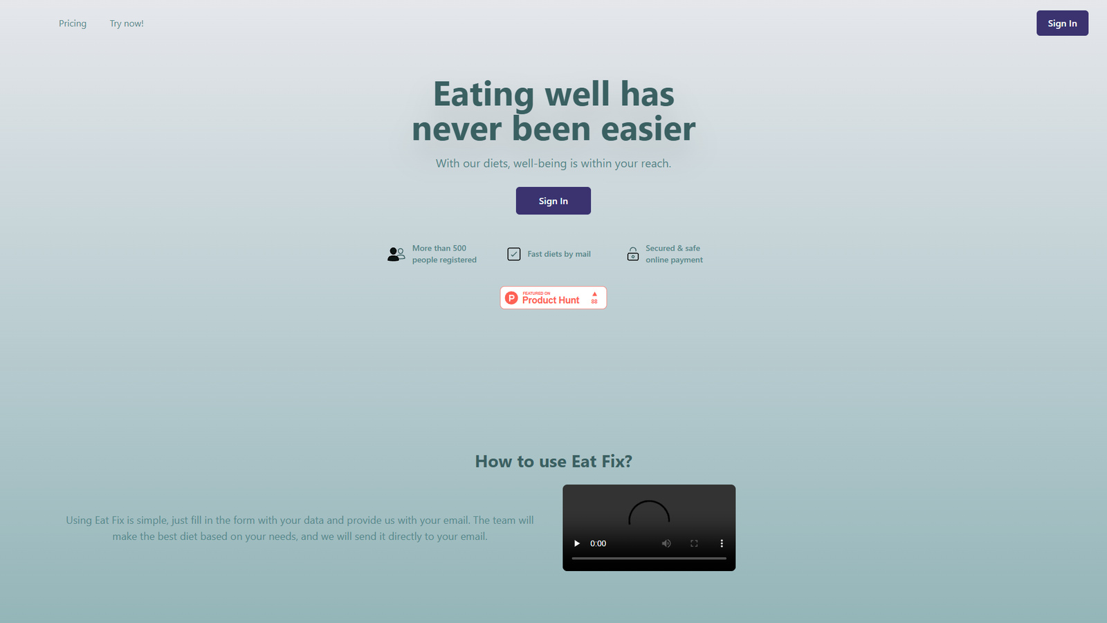 Eat Fix — интерфейс нейросети Eat Fix — интерфейс нейросети