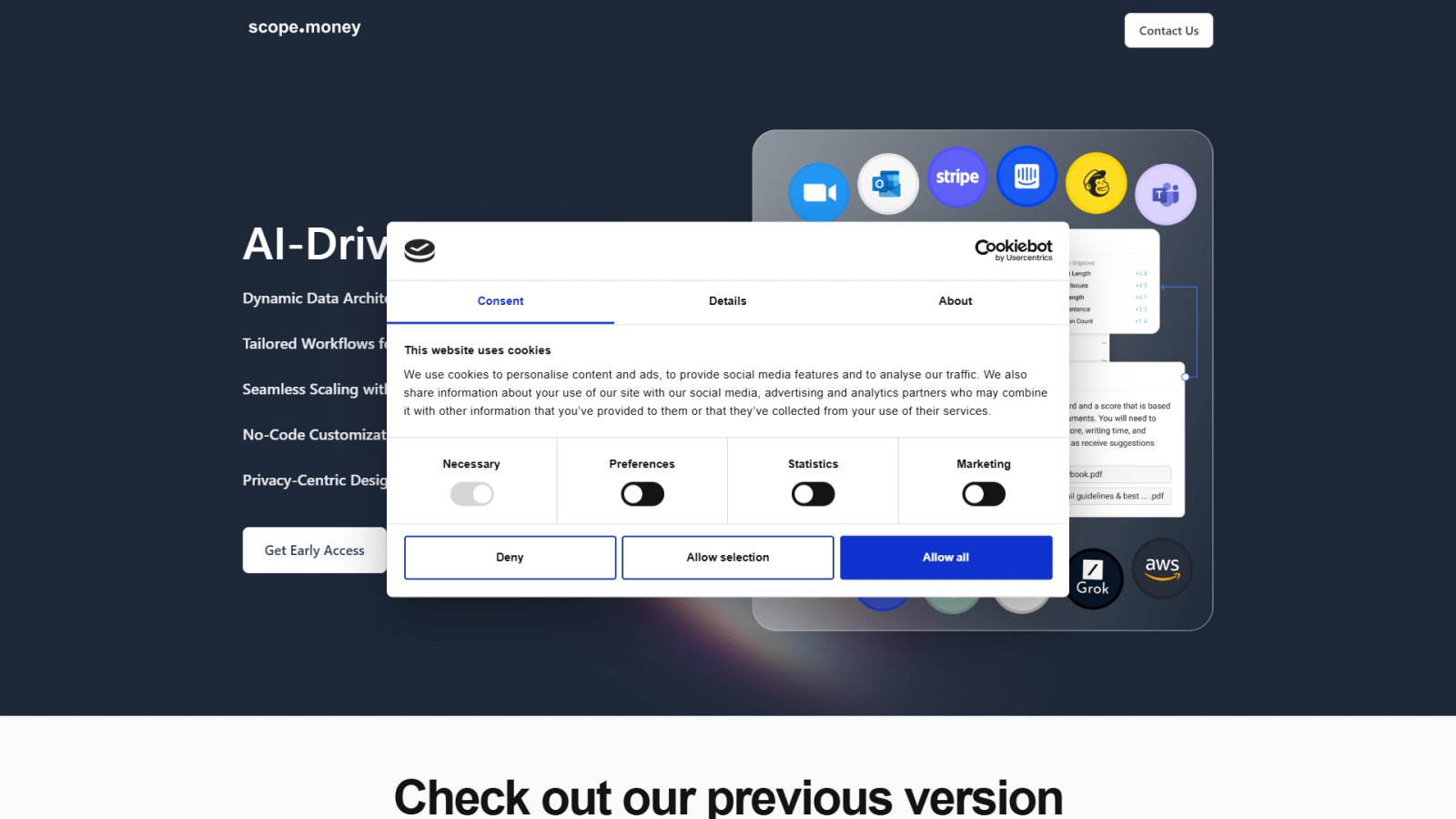 scope.money нейросеть Главная страница