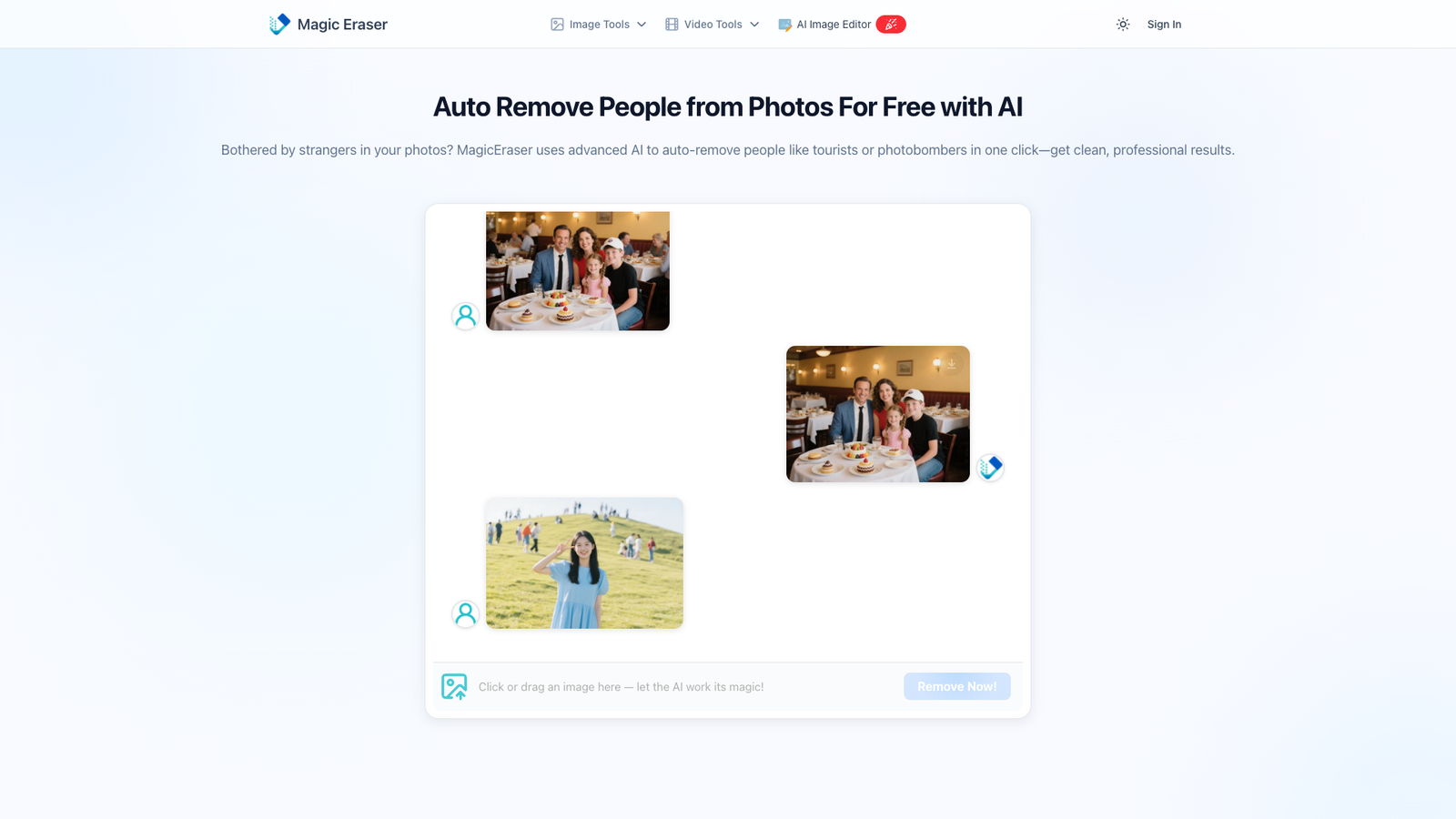 MagicEraser Background People Remover — интерфейс нейросети MagicEraser Background People Remover — интерфейс нейросети