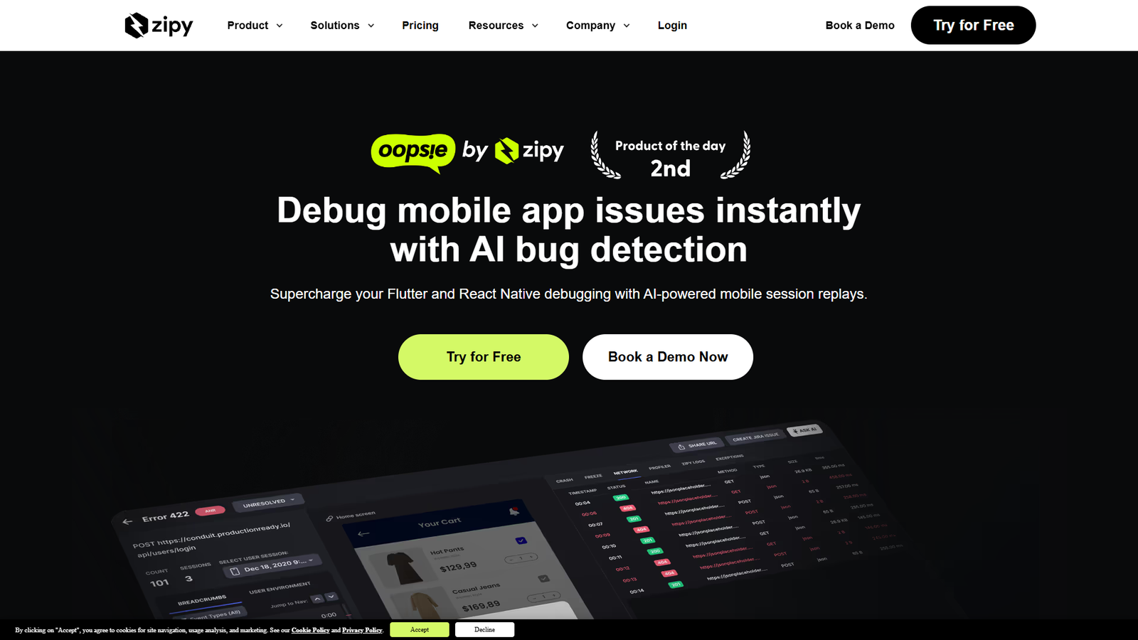 Zipy for Mobile — AI-отладка для Flutter и React Native — интерфейс нейросети Zipy for Mobile — AI-отладка для Flutter и React Native — интерфейс нейросети