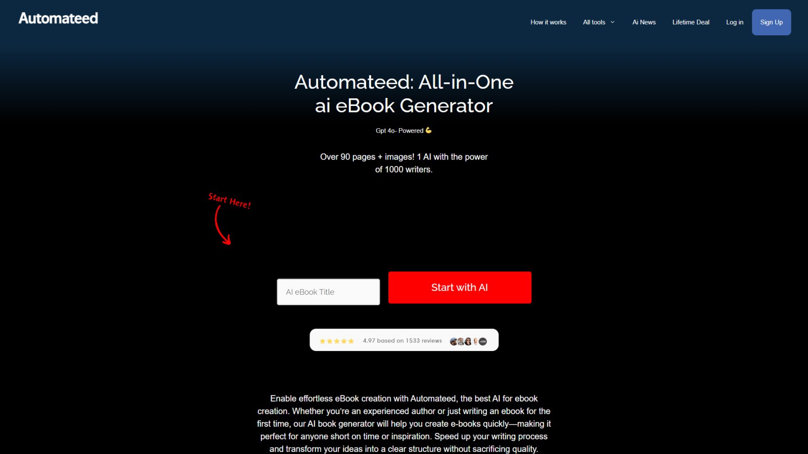 Automateed нейросеть Главная страница