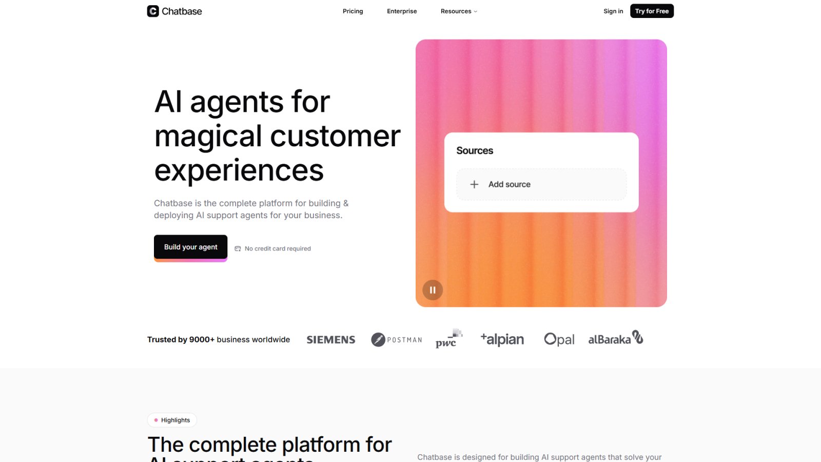 Chatbase нейросеть Главная страница