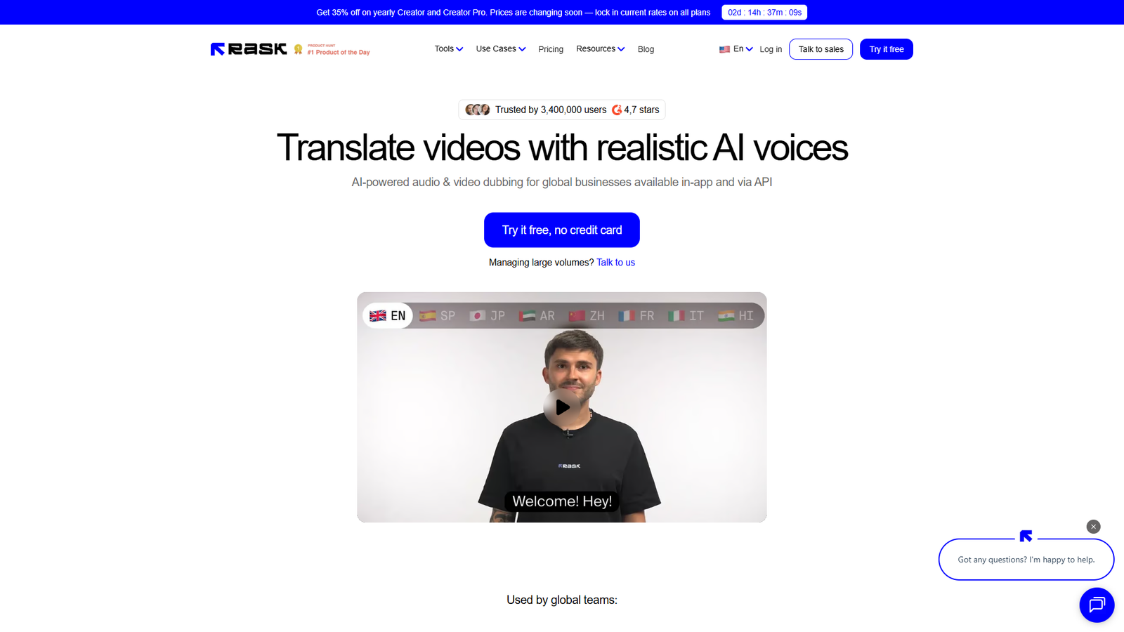 Rask AI — интерфейс нейросети Rask AI — интерфейс нейросети