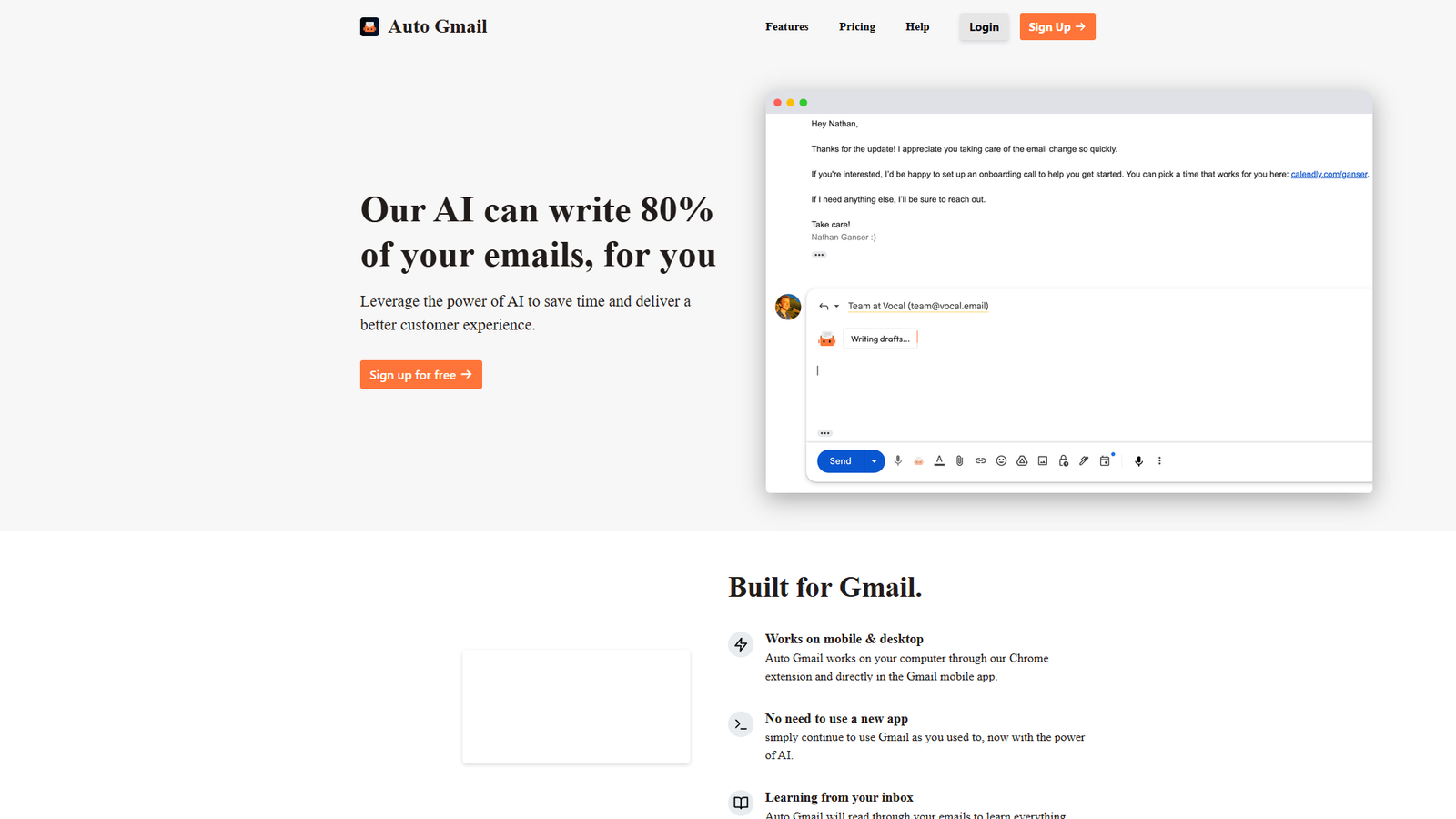 Auto Gmail — интерфейс нейросети Auto Gmail — интерфейс нейросети