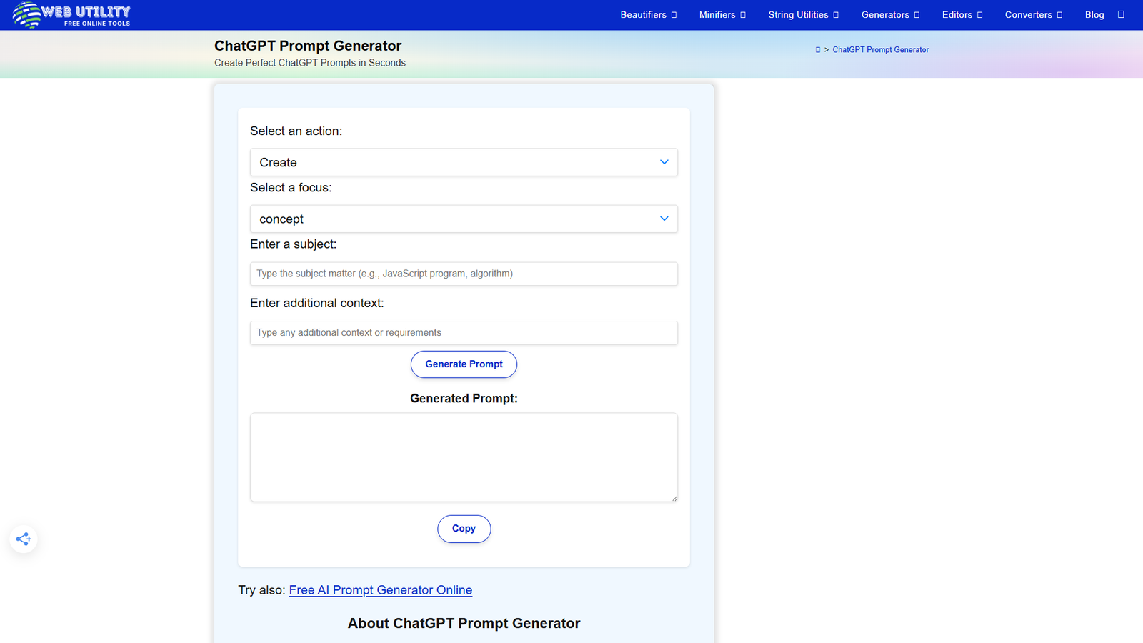ChatGPT Prompt Generator — интерфейс нейросети ChatGPT Prompt Generator — интерфейс нейросети