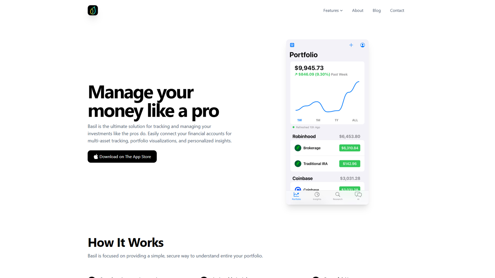 Basil — Portfolio Tracker App — интерфейс нейросети Basil — Portfolio Tracker App — интерфейс нейросети