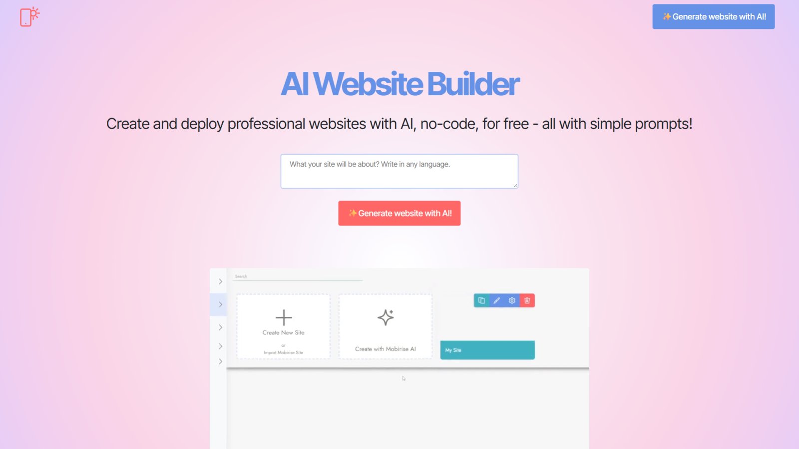 Mobirise AI Website Builder нейросеть Главная страница Mobirise AI Website Builder нейросеть Главная страница