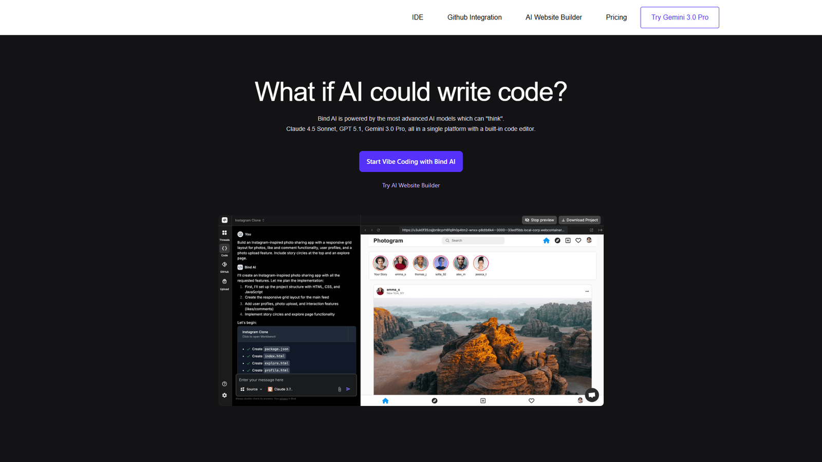 Bind AI IDE — интерфейс нейросети Bind AI IDE — интерфейс нейросети