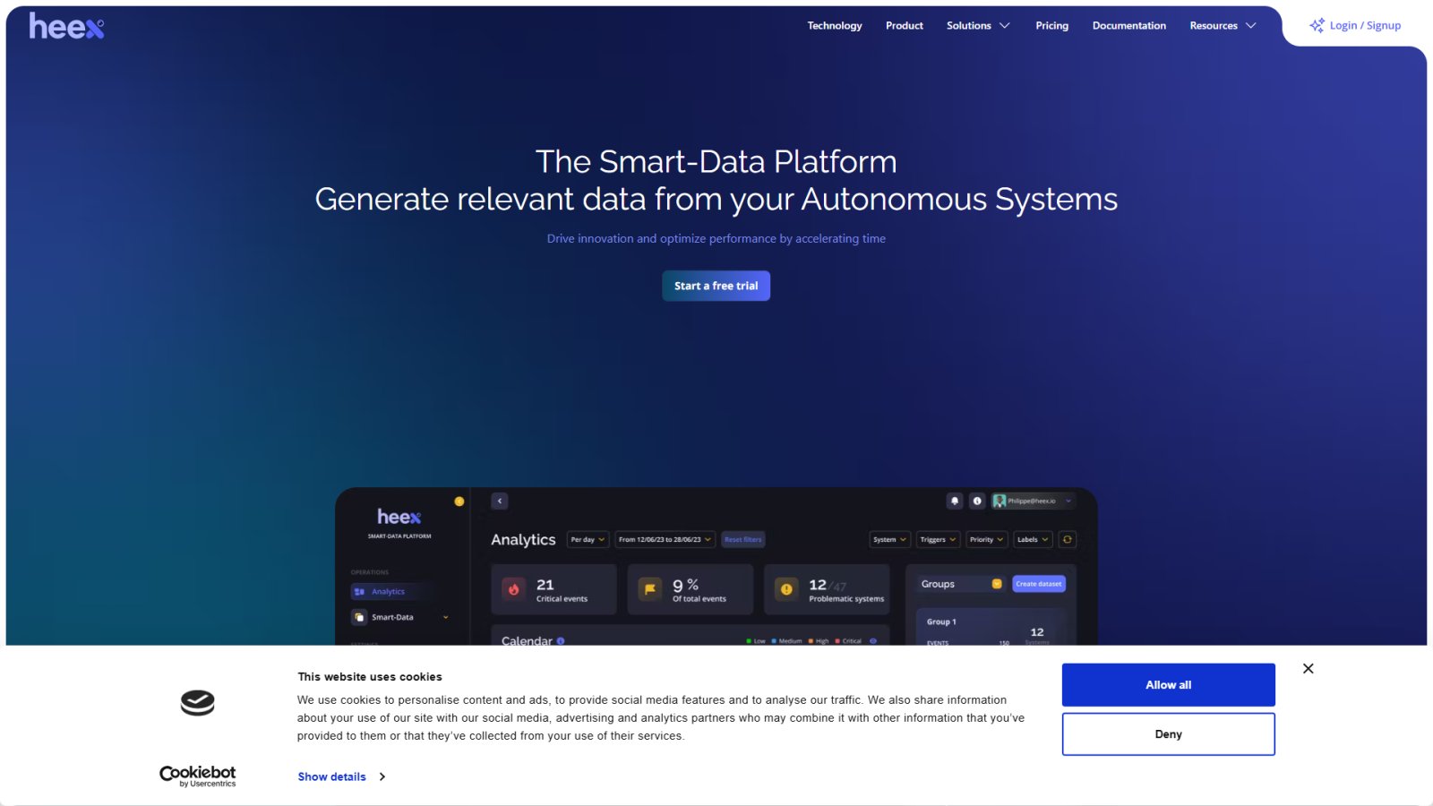Heex Technologies нейросеть Главная страница