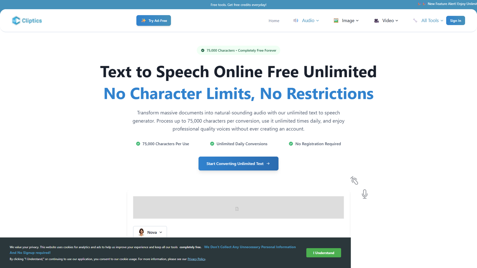 Text to Speech Online Free Unlimited — интерфейс нейросети Text to Speech Online Free Unlimited — интерфейс нейросети