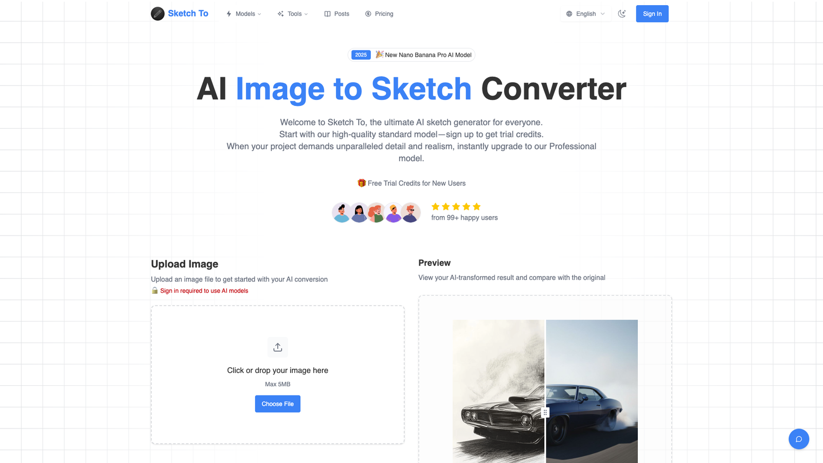 Sketch To — интерфейс нейросети