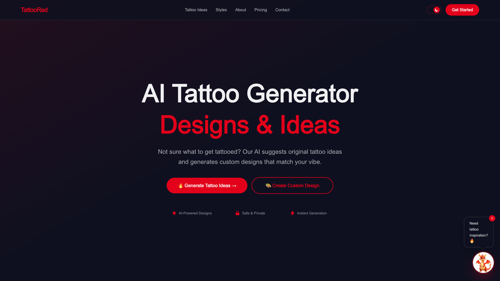TattooRed — интерфейс нейросети