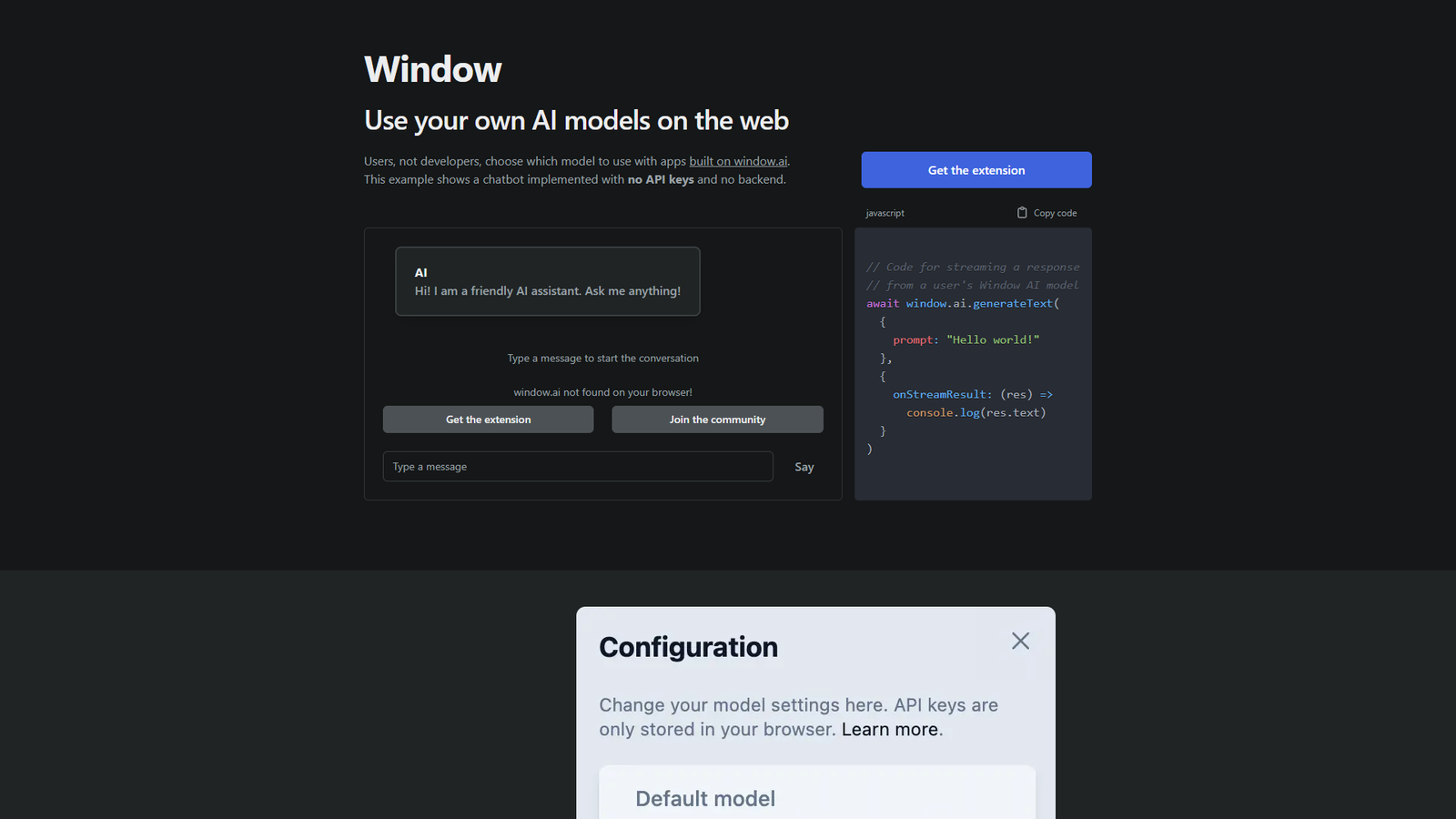 Window AI — интерфейс нейросети Window AI — интерфейс нейросети