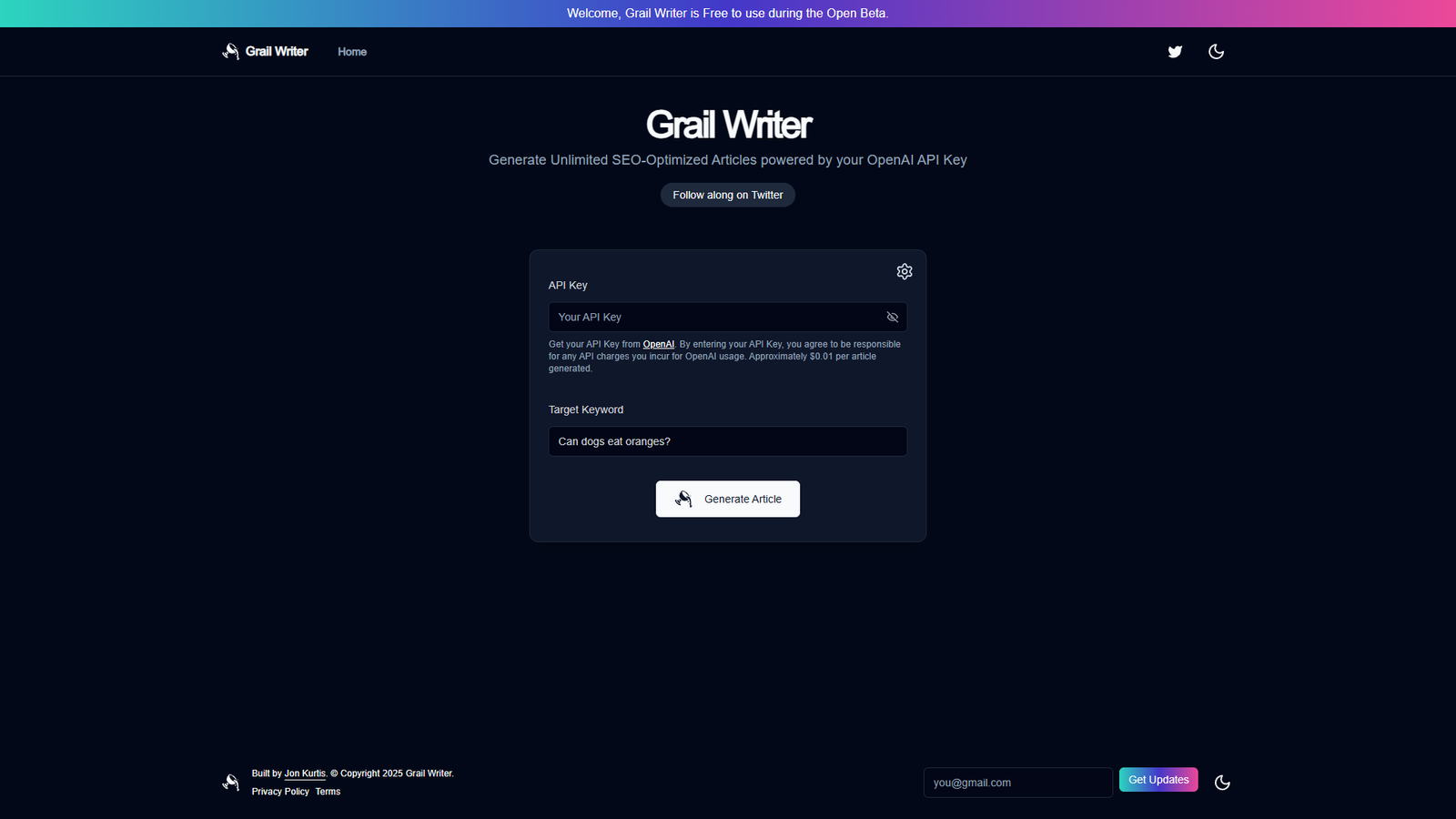 Grail Writer — интерфейс нейросети Grail Writer — интерфейс нейросети