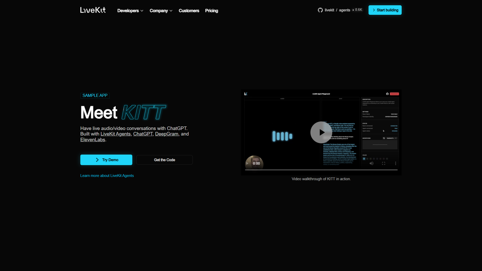 KITT от LiveKit — интерфейс нейросети KITT от LiveKit — интерфейс нейросети