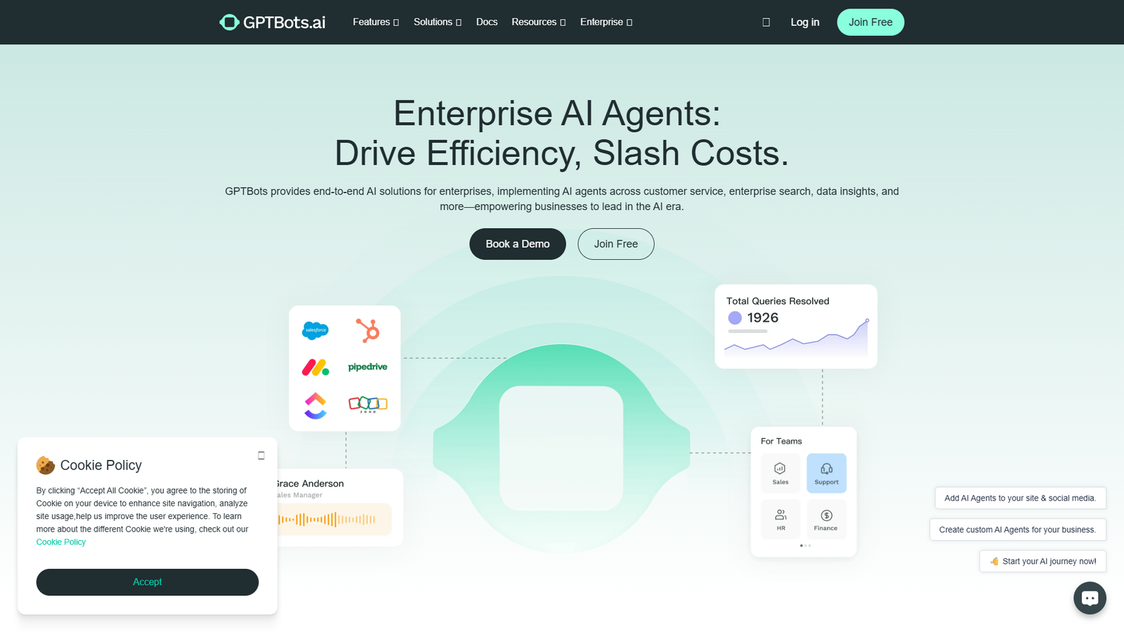 GPTBots Enterprise AI Agents — интерфейс нейросети GPTBots Enterprise AI Agents — интерфейс нейросети