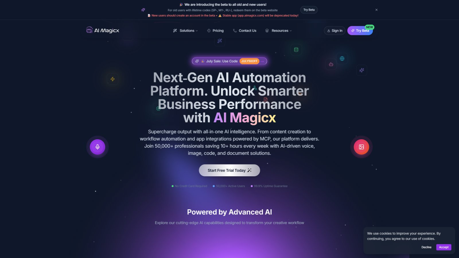 AI Magicx нейросеть Главная страница