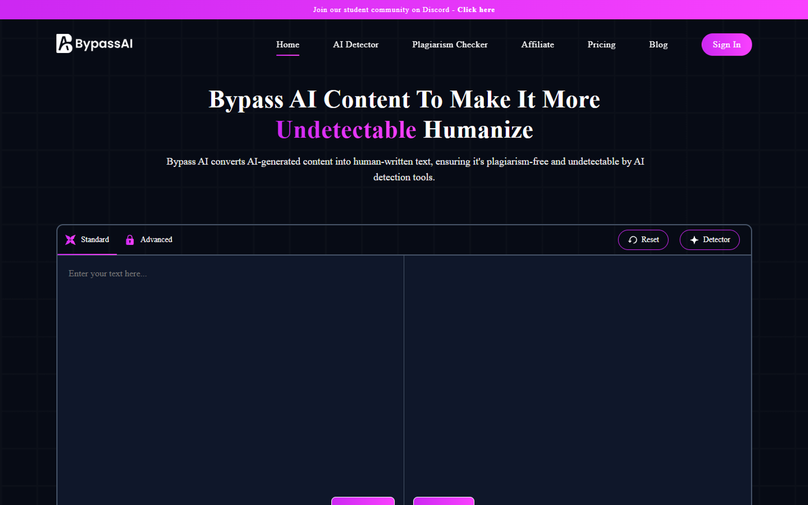 Bypass AI — интерфейс нейросети Bypass AI — интерфейс нейросети