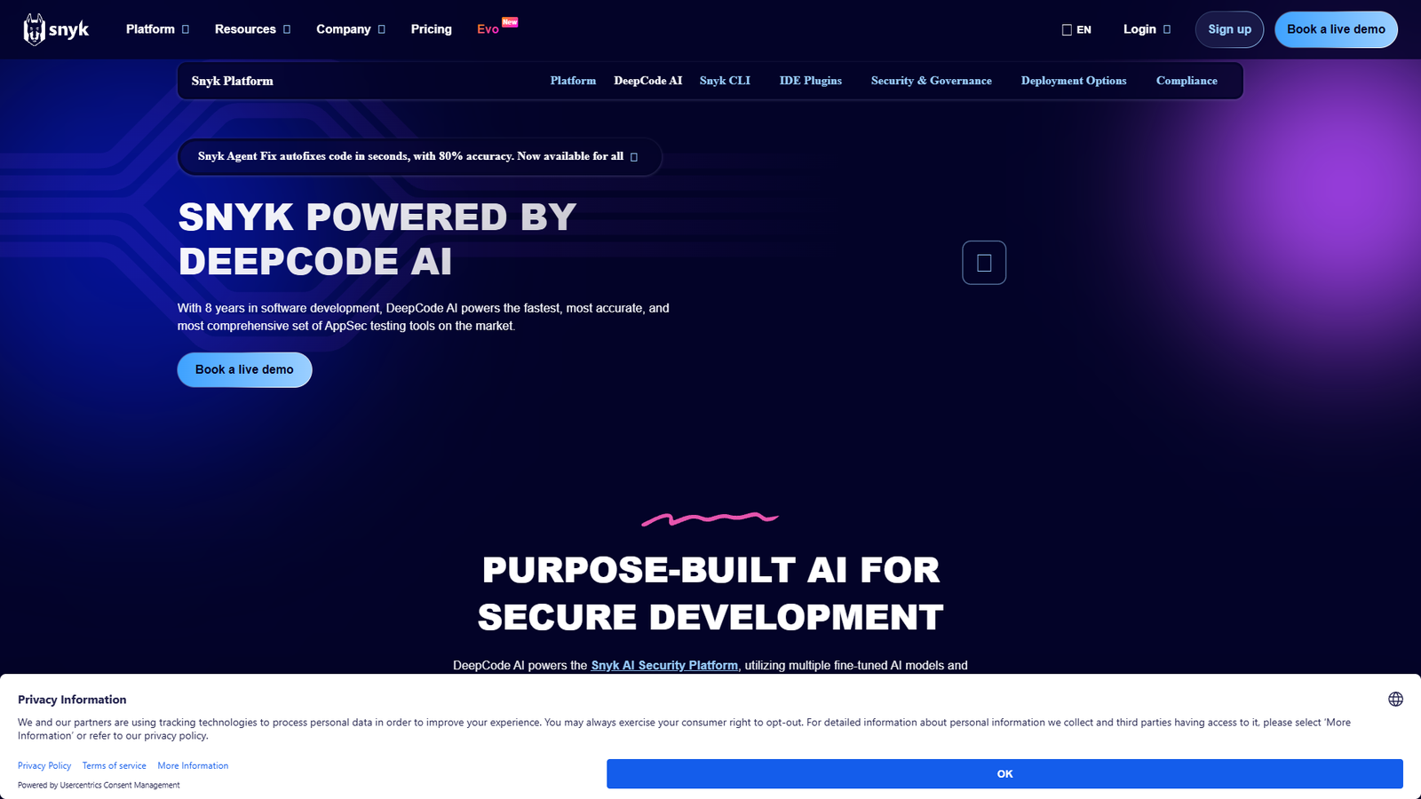 Snyk DeepCode AI — интерфейс нейросети Snyk DeepCode AI — интерфейс нейросети