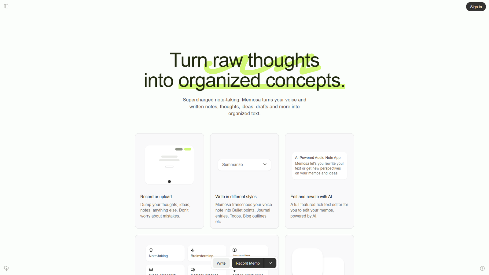 Memosa — интерфейс нейросети Memosa — интерфейс нейросети