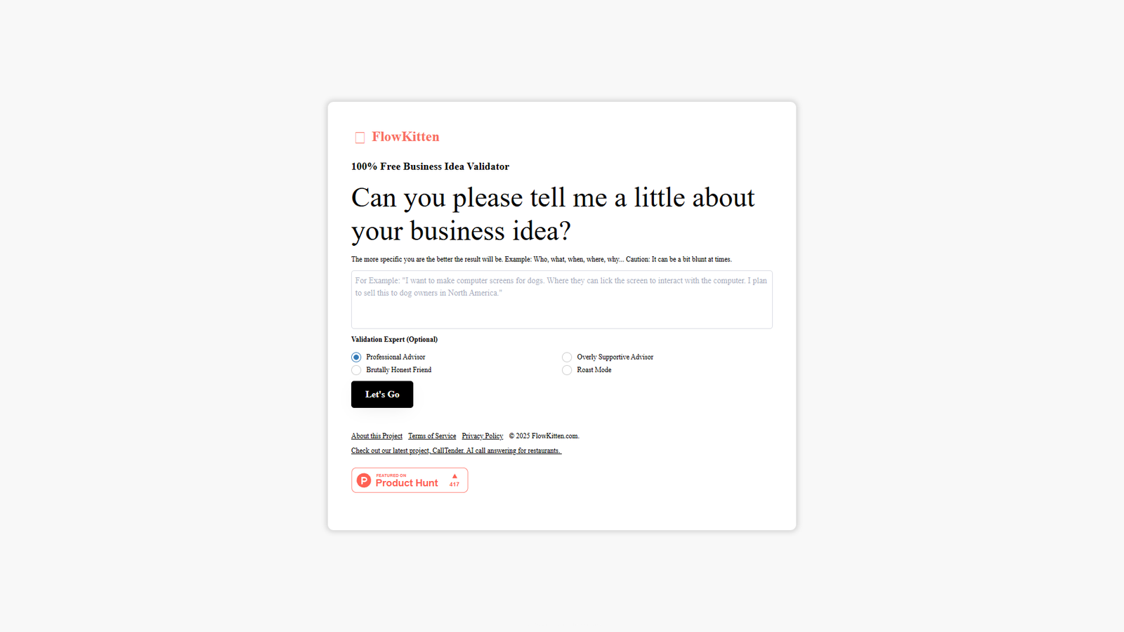 FlowKitten — интерфейс нейросети FlowKitten — интерфейс нейросети