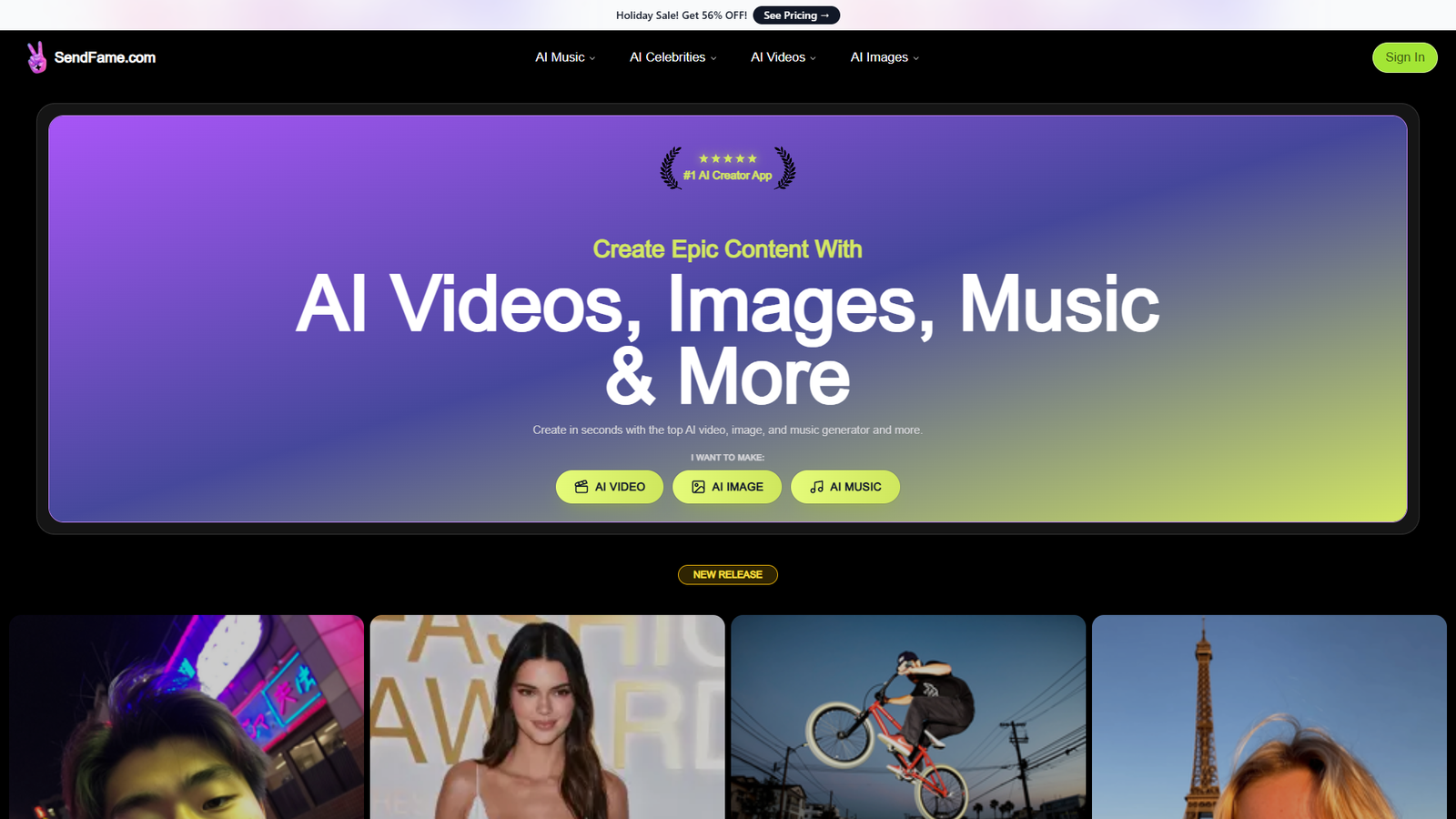 SendFame — интерфейс нейросети SendFame — интерфейс нейросети